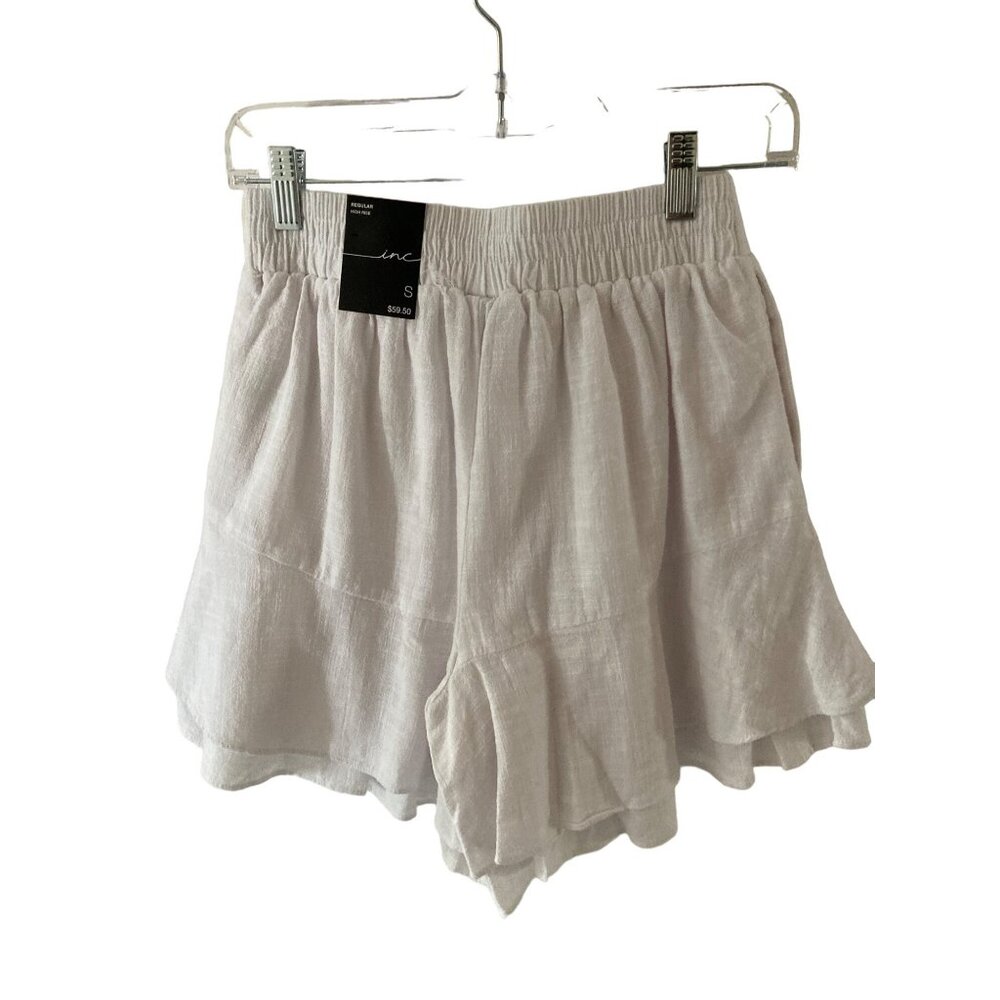 NWT INC INTERNATIONAL CONCEPTS  Tiered Ruffled Shorts  White Small - Picture 3 of 6